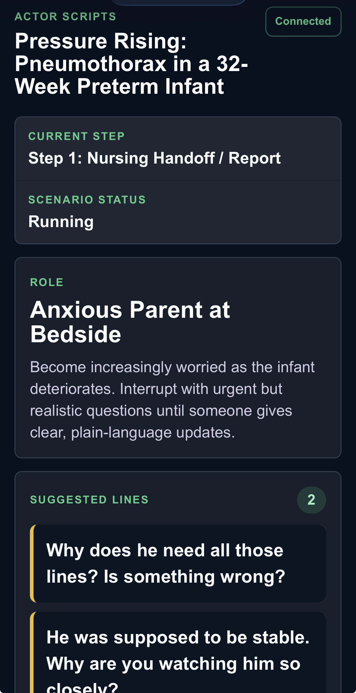 Steps InSitu phone-friendly actor-script interface